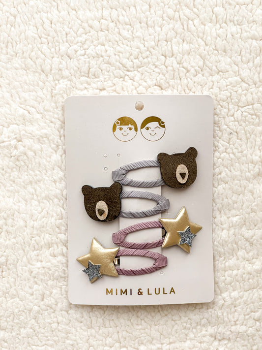 Hair Clips - Bear & Star