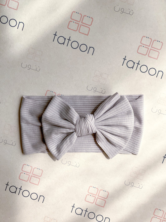 Bow Hairband - Light Grey