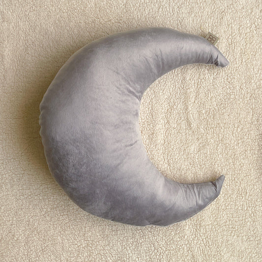 Velvet Cushion - Moon (Grey)